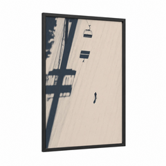 Aerial Skiing Snowy Mountain View Wall Art