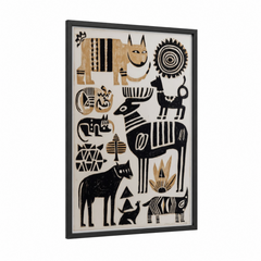 African Animals Abstract Traditional Wall Art