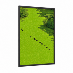 Aerial Duck Flock Green Water Wall Art