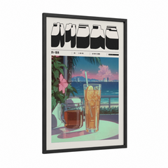 Anime Coastal Drink Illustration Wall Art