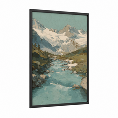 Alpine Mountain Stream Landscape Wall Art