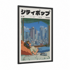 Anime Girl City Window View Wall Art