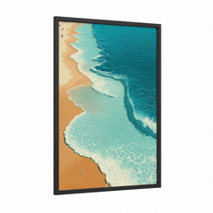 Aerial Beach Waves Ocean Art Print Wall Art