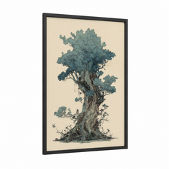 Ancient Cypress Tree Illustration Wall Art