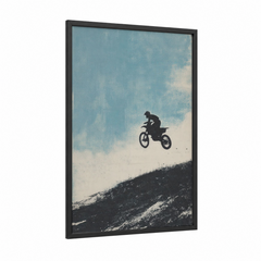 Airborne Motocross Rider Silhouette Wall Art