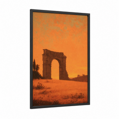 Ancient Gate Golden Sunset Landscape Wall Art