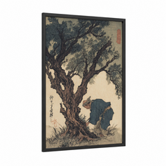 Ancient Olive Tree Japanese Woodblock Wall Art