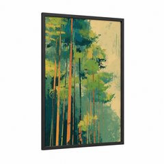 Abstract Cedar Forest Watercolor Wall Art