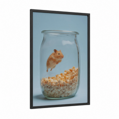 Adorable Hamster Popcorn Jar Wall Art