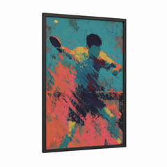 Abstract Table Tennis Player Sport Wall Art