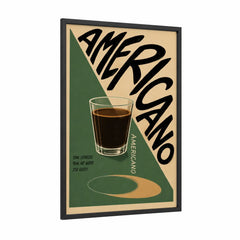 Americano Coffee Recipe Retro Wall Art | Sage Green