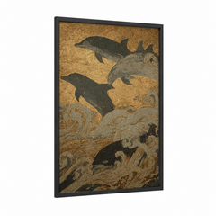 Ancient Dolphins Mosaic Artwork Wall Art