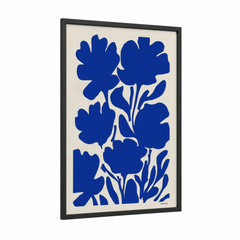 Abstract Blue Floral Botanical Art Print Wall Art