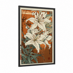 Amber Amarillys Botanical Japanese Woodblock Wall Art