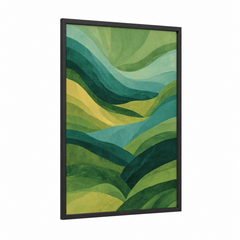 Abstract Green Field Landscape Wall Art