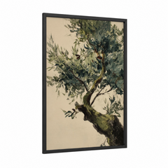 Ancient Olive Tree Watercolor Painting Wall Art