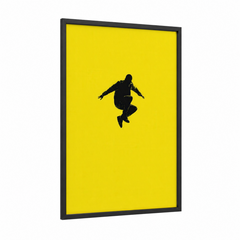 Airborne Parkour Athlete Yellow Silhouette Wall Art