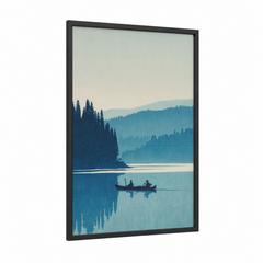 Alpine Lake Canoe Serene Water Sports Wall Art
