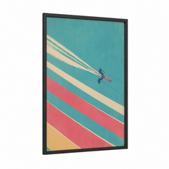 Aerial Water Skier Minimalist Wall Art