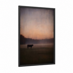 Angus Cow Dawn Landscape Wall Art