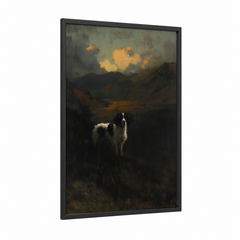 Alpine Spaniel Mountain Landscape Wall Art