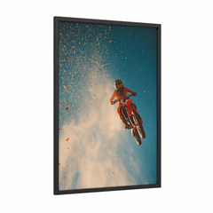 Airborne Motocross Rider Extreme Sport Wall Art
