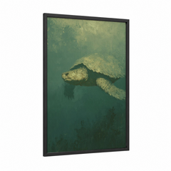 Ancient Sea Turtle Underwater Painting Wall Art