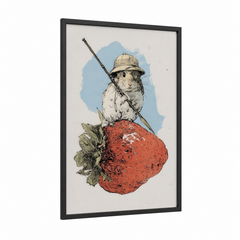 Adventurous Hamster with Goggles Illustration Wall Art