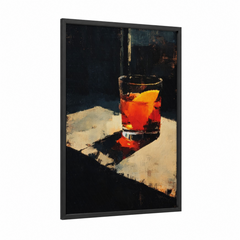Amber Cocktail with Ice Painting Wall Art