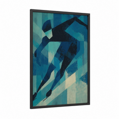 Abstract Ice Skater Winter Sport Wall Art