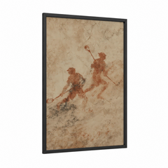 Ancient Lacrosse Players Cave Wall Art