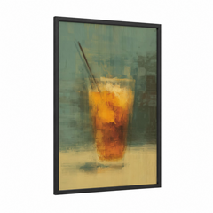 Amber Iced Tea with Ice Cubes Wall Art