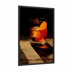 Amber Cocktail with Ice Painting Wall Art