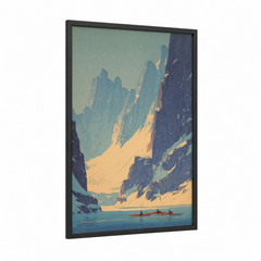 Alpine Kayak Adventure Mountain Landscape Wall Art