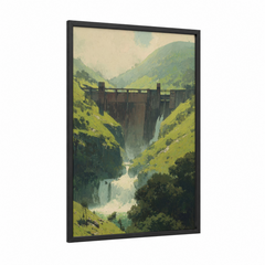 Alpine Dam Valley Landscape Art Wall Art
