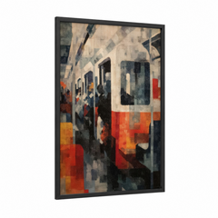 Abstract Subway Train Urban Commute Wall Art