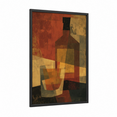Amber Whiskey Still Life Cubist Wall Art
