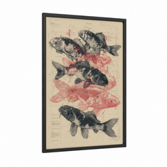 Anatomical Koi Fish Scientific Illustration Wall Art
