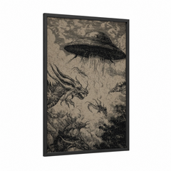 Alien Encounter UFO Sci-Fi Engraving Wall Art