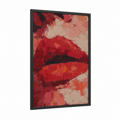 Abstract Crimson Lip Art Print Wall Art
