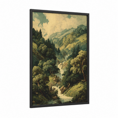 Alpine Valley Stream Landscape Nature Wall Art