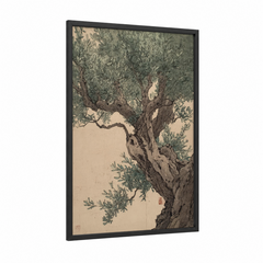 Ancient Olive Tree Japanese Woodblock Wall Art
