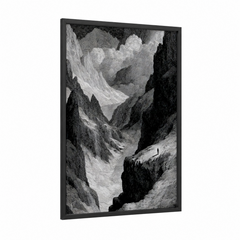 Alpine Glacier Canyon Black and White Wall Art