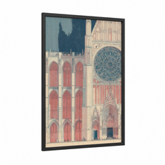 Amiens Cathedral Architectural Illustration Wall Art