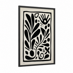 Abstract Botanical Black and White Wall Art