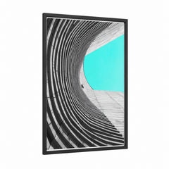 Abstract Architecture Cyan Skyline Wall Art
