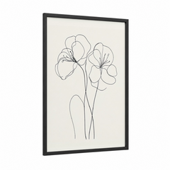 abstract line drawing flowers minimal Wall Art