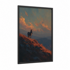 Alpine Mule Sunset Mountain Landscape Wall Art