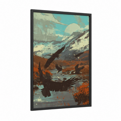 Alpine Eagles Mountain Landscape Wall Art