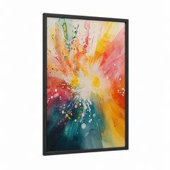 Abstract Expressionist Colorful Burst Wall Art